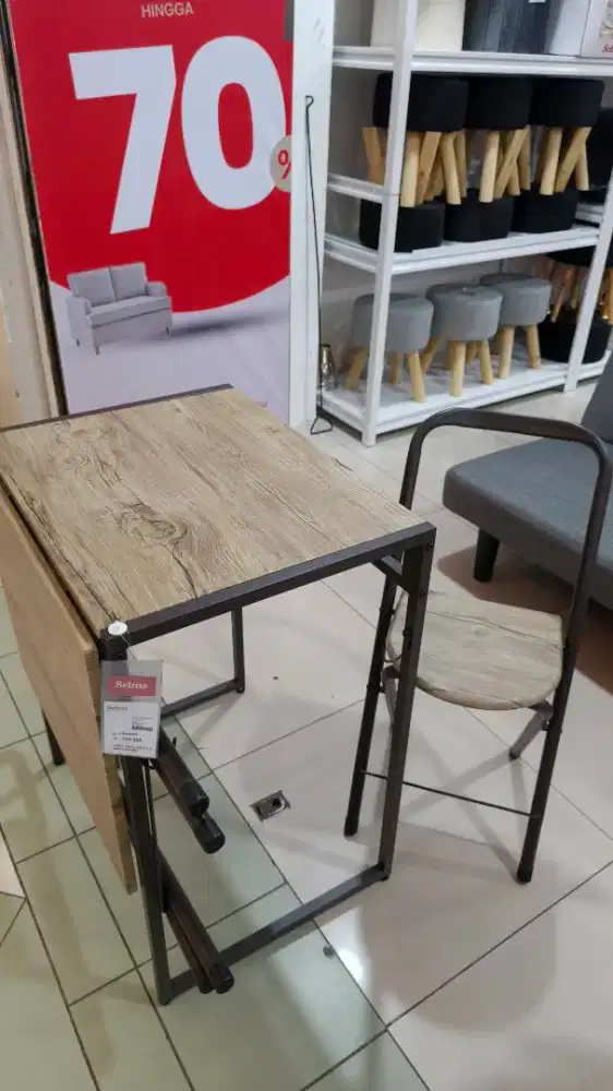 Promo murah meja makan lipat 2 kursi