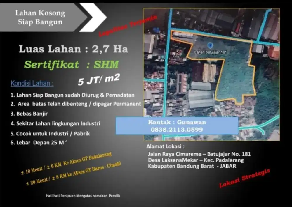 Lahan kosong Siap Bangun