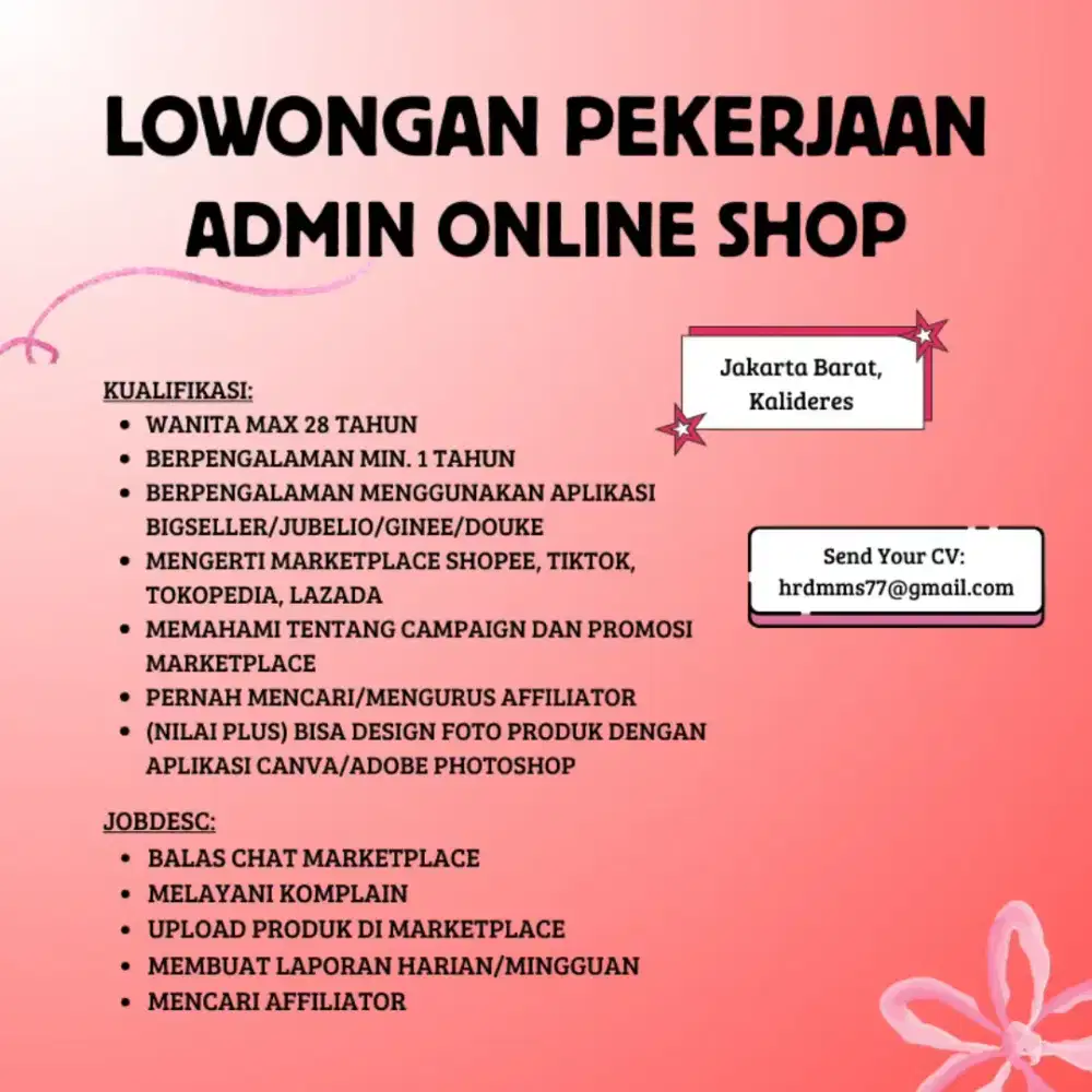 Loker Admin Online Shop