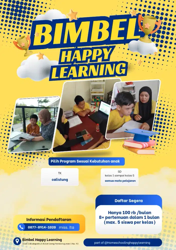 Bimble TK sampai SD hanya 100 rb/1 bulan
