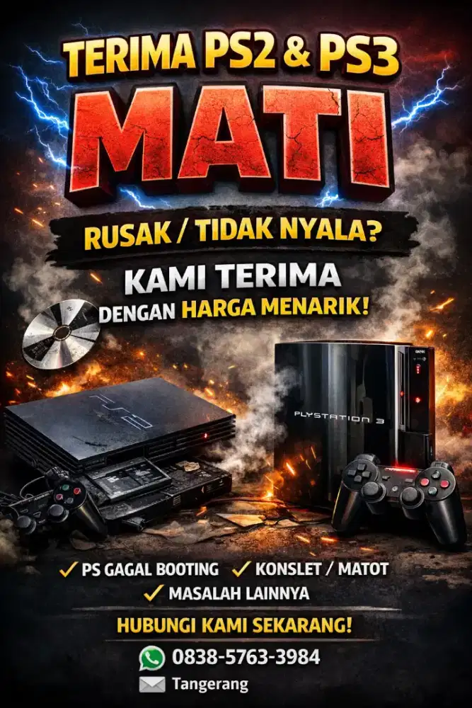 Terima ps2/ps3 mati, ga tampil ke tv dll