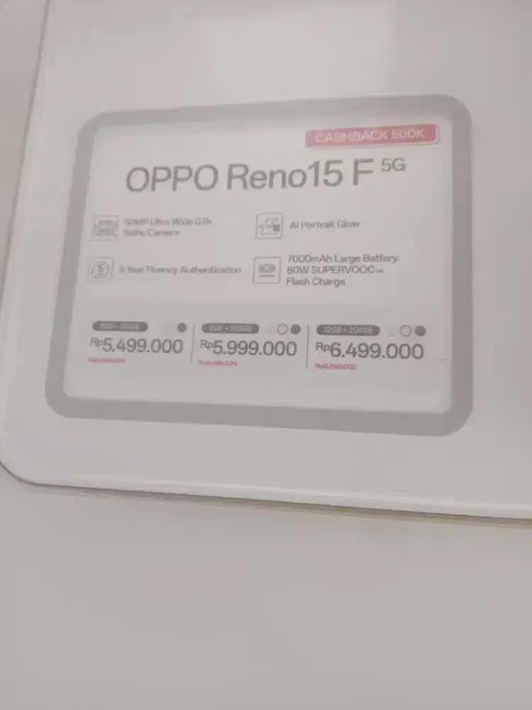 OPPO RENO 15 F 5G  BISA KREDIT LOH MELALUI APLIKASI HOME CREDIT