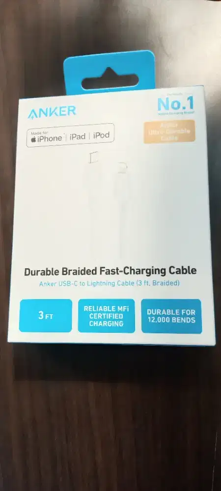ANKER 322 USB-C TO LIGHTNING CABLE 3FT (A81B5H21) White