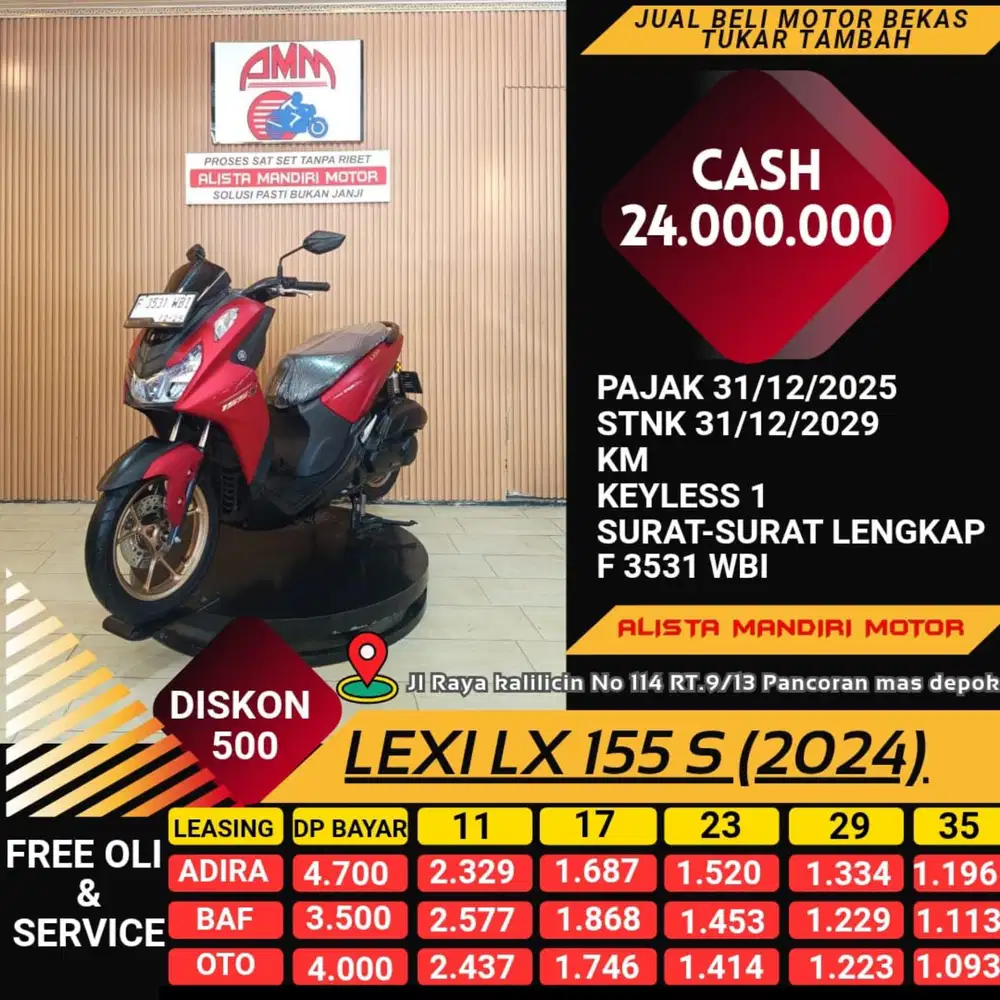 YAMAHA LEXI LX 155 CC 2024. ISTIMEWA LOW KM.