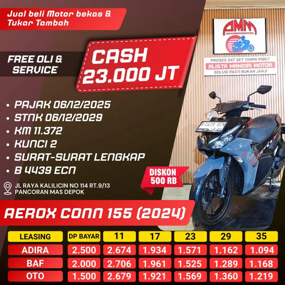 YAMAHA AEROX CONN 2024. UNIT ISTIMEWA SURAT2 LENGKAP...