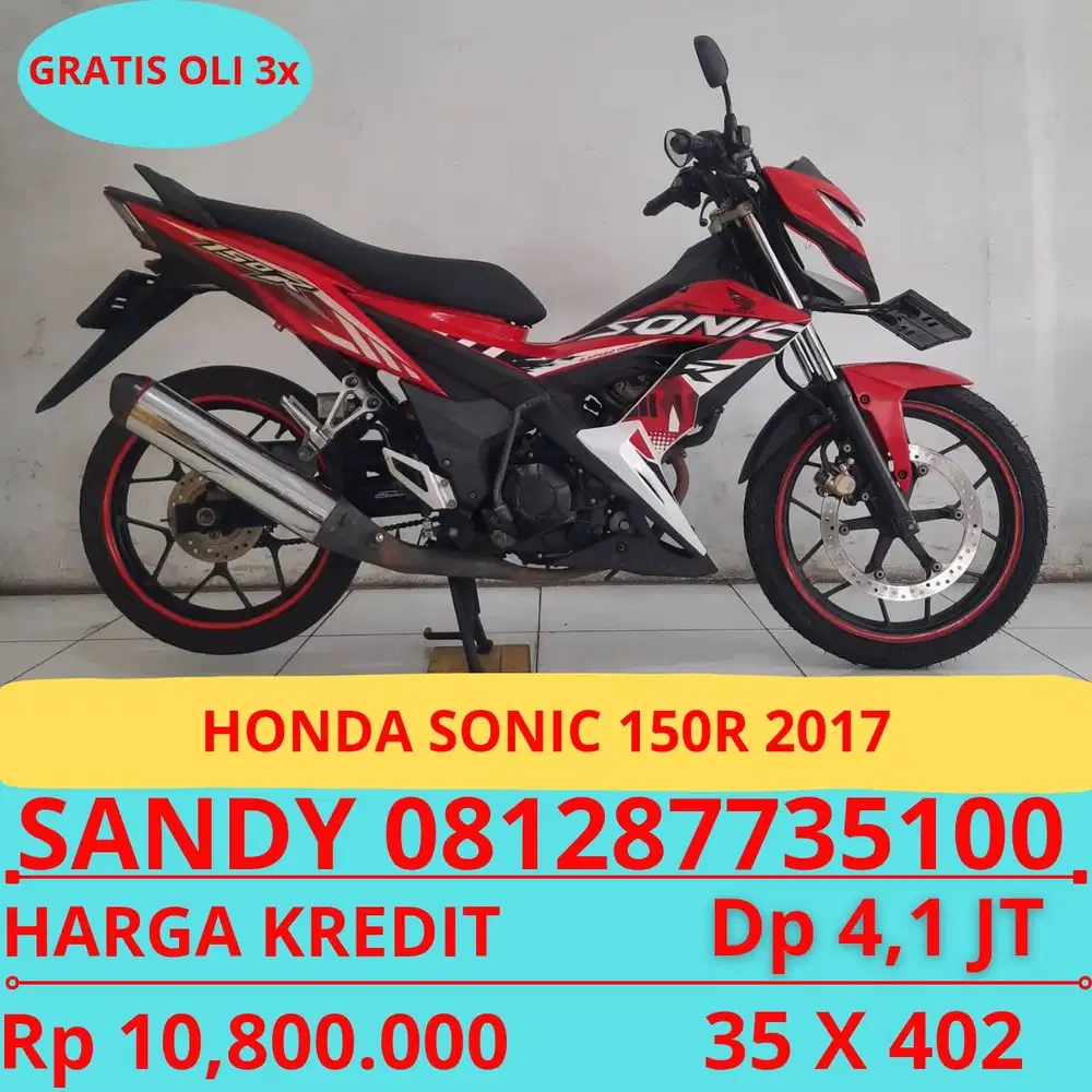 HONDA SONIC 150R 2017 DP 4,1 JUTA GUYSS