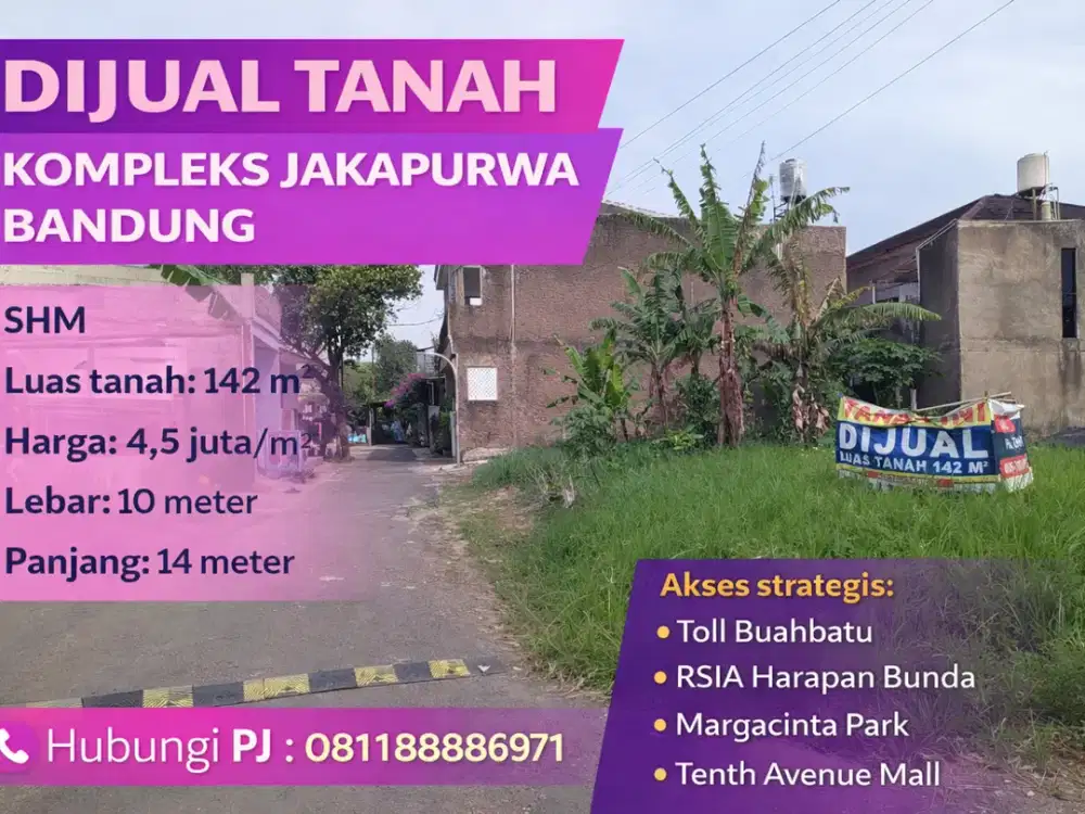 TANAH EMAS DI BANDUNG KIDUL – LOKASI SUPER STRATEGIS, LANGKA!