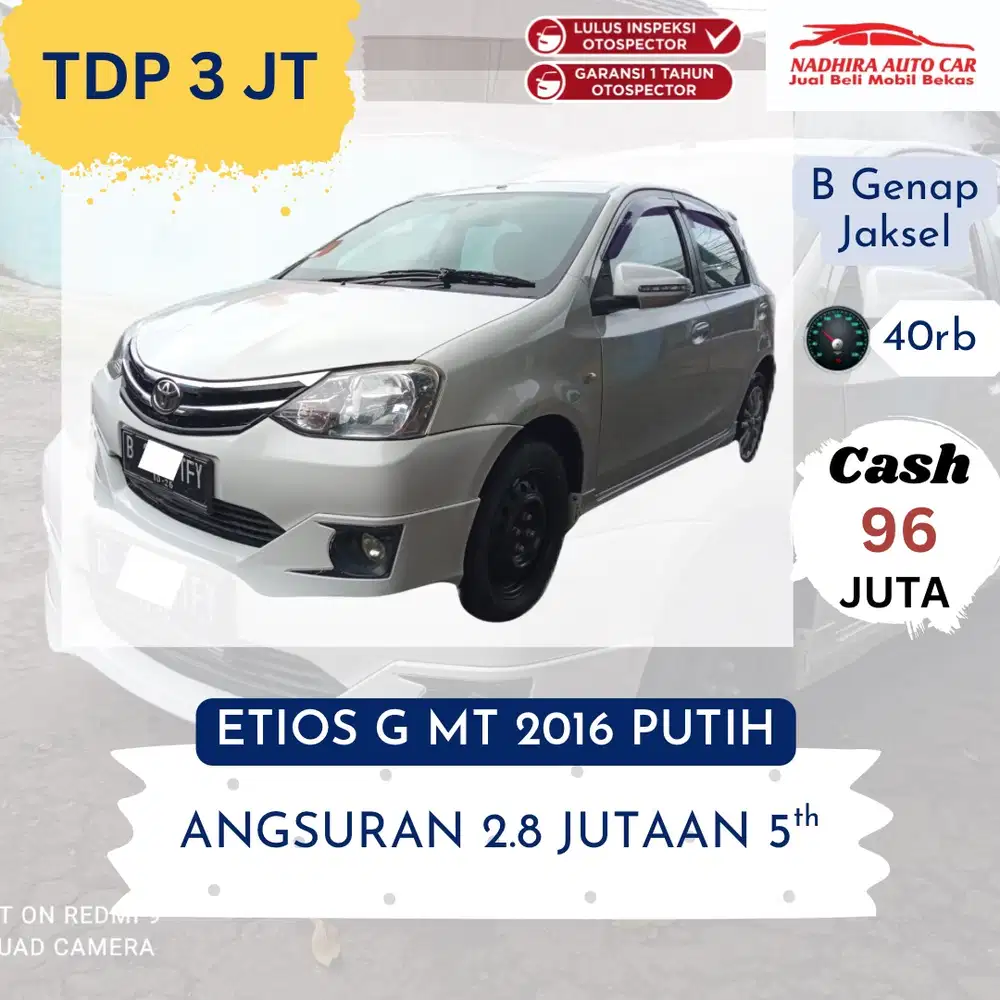 Promo DP 3 Juta Etios G MT 2016 Putih