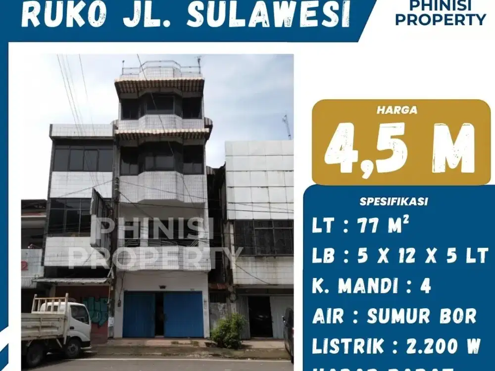 DIJUAL RUKO 5 LANTAI DI JALAN SULAWESI