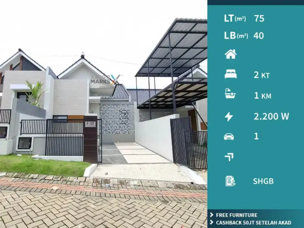 Dijual Rumah Baru Gress Minimalis Dekat Exit Tol di Riverfront Malang