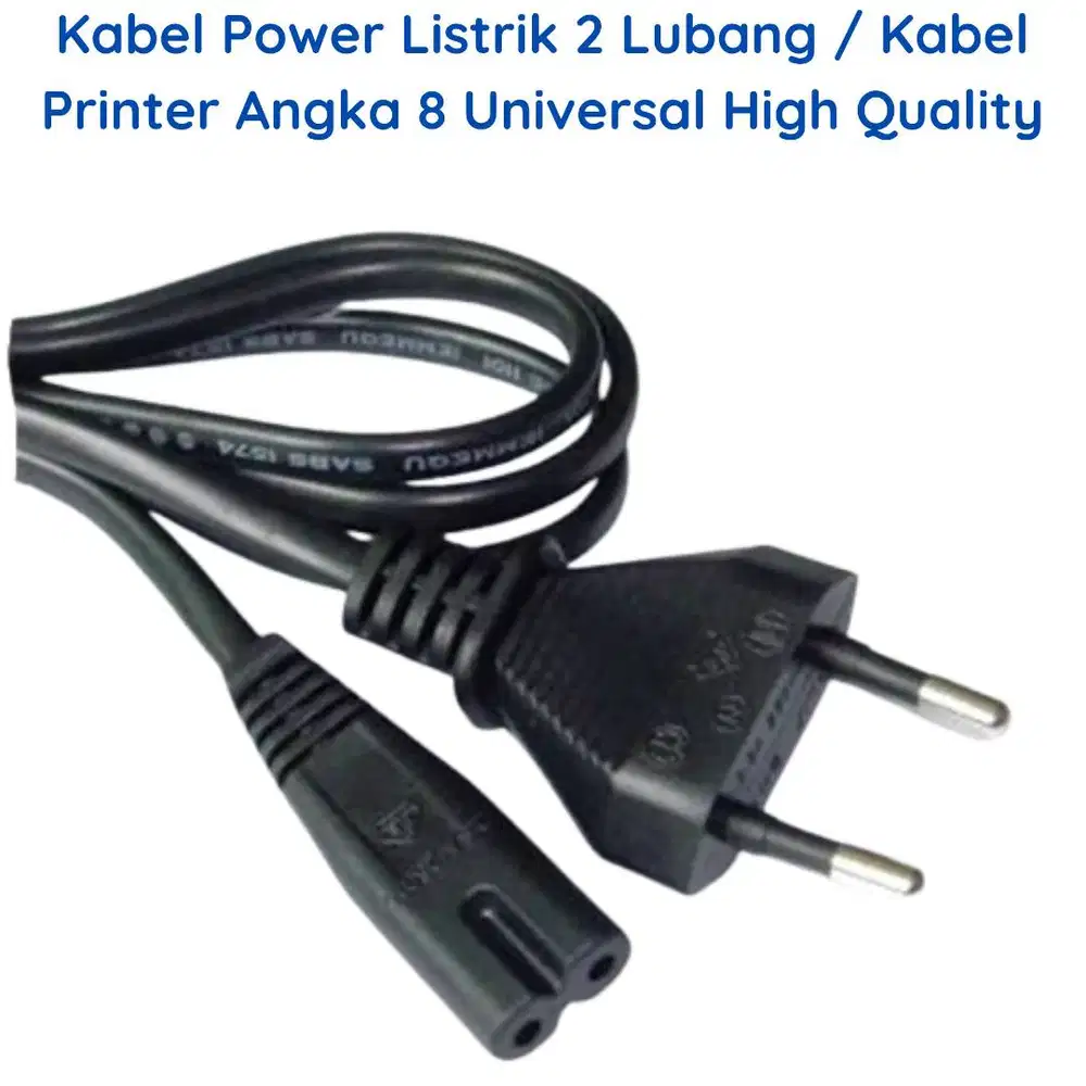 Kabel Power Printer 2 Lubang Kabel Angka 8 Serbaguna High Quality