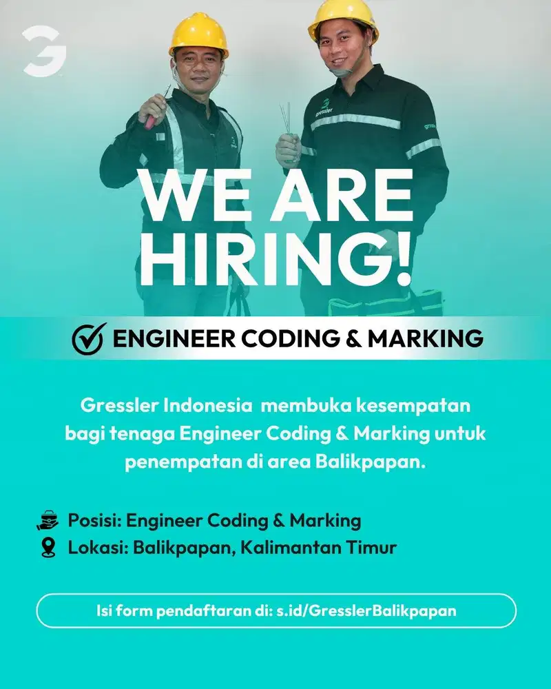 Hiring Gressler Engineer Coding & Marking (Expired Date Printer)