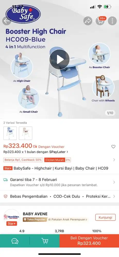 Baby chair babysafe (baru)