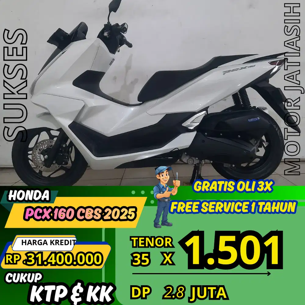 PROMO SPESIAL HONDA PCX 160 CBS 2025 KM RENDAH  3RIBUAN SYARAT KTP&KK