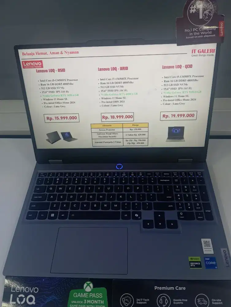 KREDIT LAPTOP LENOVO LOQ - ASID - INTEL CORE i5 - RTX 3050 6 GB