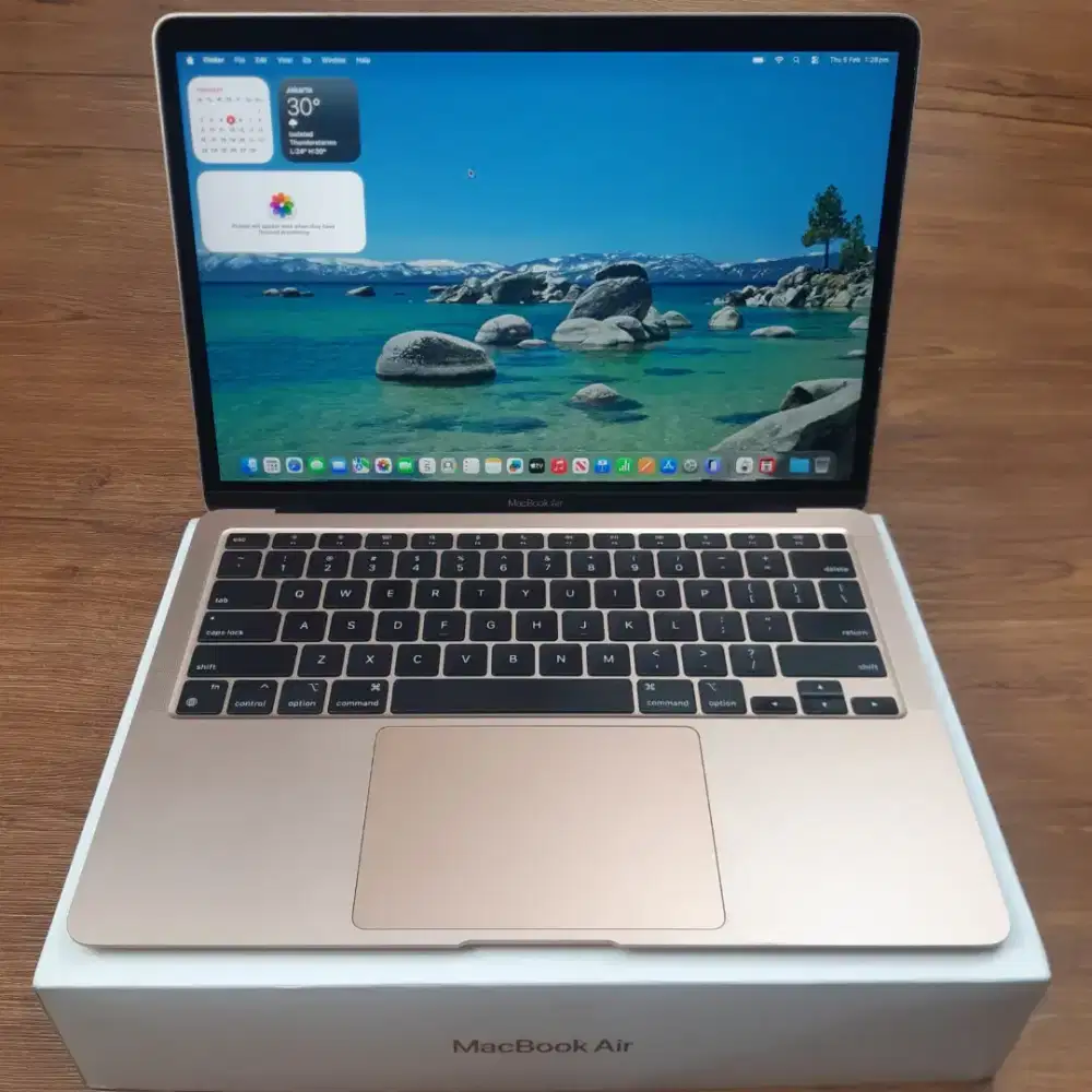 Macbook air m1 2020 rose gold ram 8gb ssd 256gb fullset ex ibox
