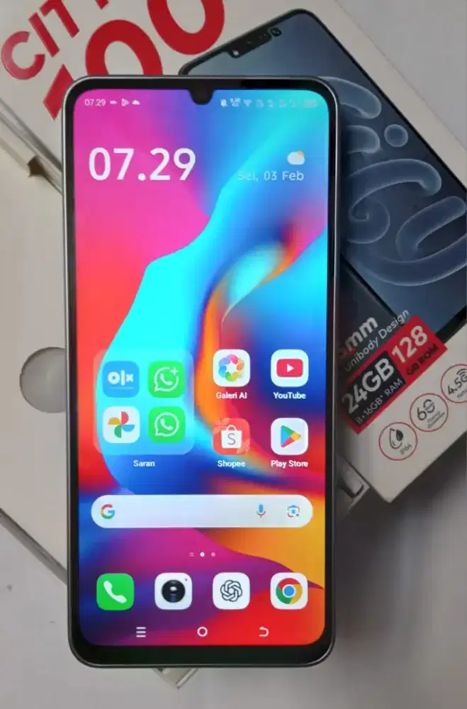 Itel City 100 Ram 8+16/128 Like New Pemakaian belum lama
