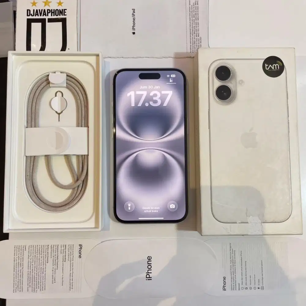 iPhone 16 White 128GB BH 100% Garansi Resmi iBox 24 September 2026