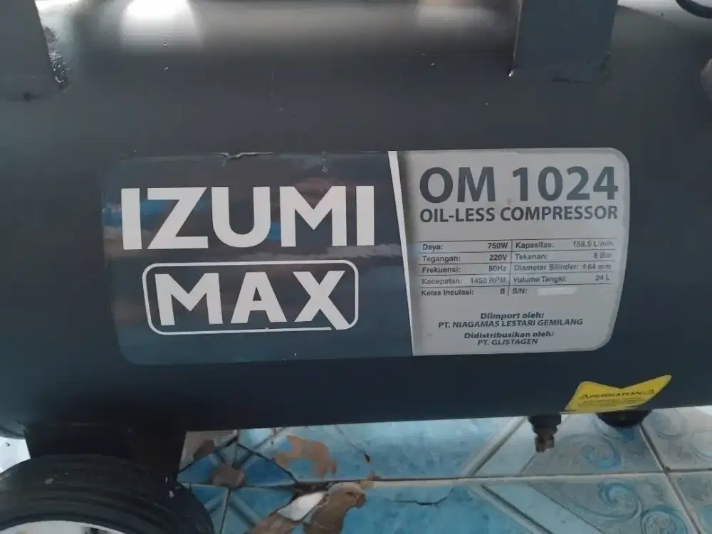 Kompresor angin listrik izumi max 1hp