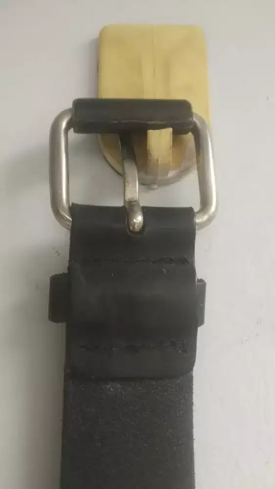 Bally leather canvas leather belt