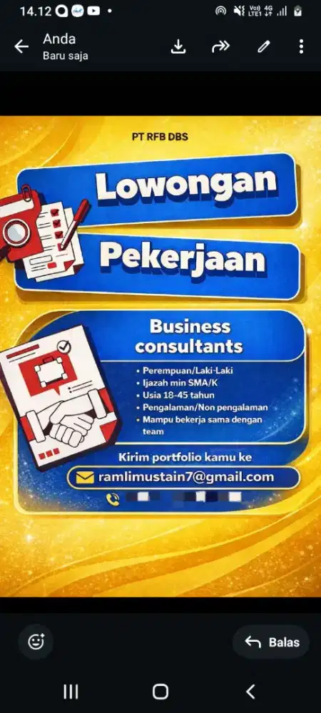 Lowongan kerja untuk lulusan sma sederajat dan s1