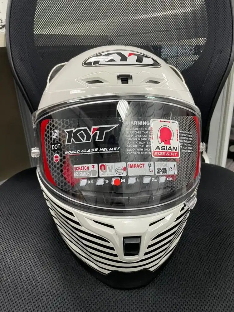 KYT STRIKER AF37 REPLICA WHITE/BLACK (CLEAR) SIZE M