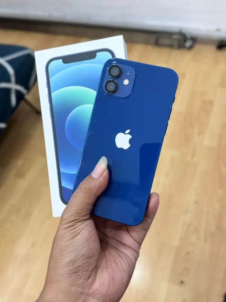 Iphone 12 128Gb Blue second resmi iBox bh 100% fullset ori