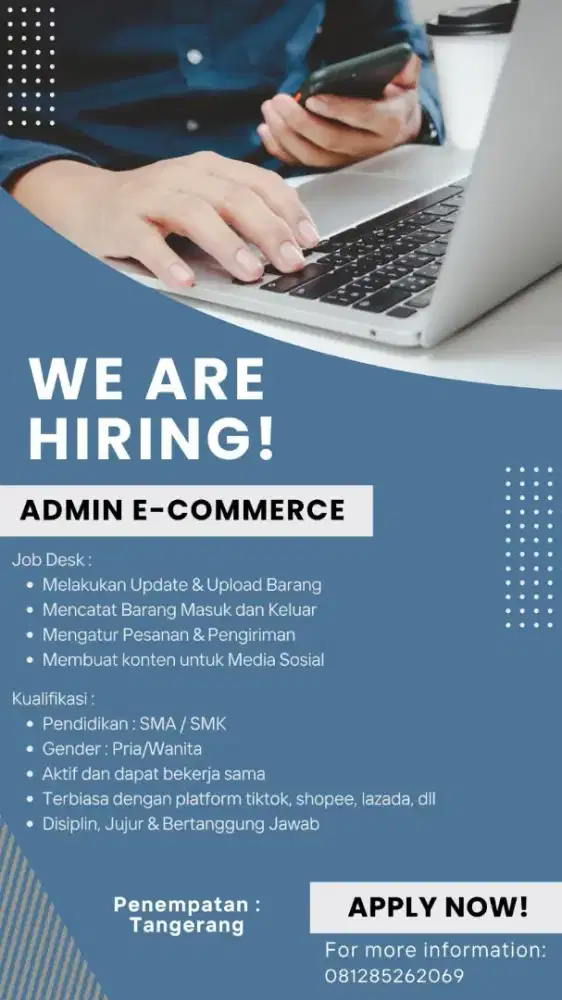 Lowongan kerja / loker admin toko offline & online