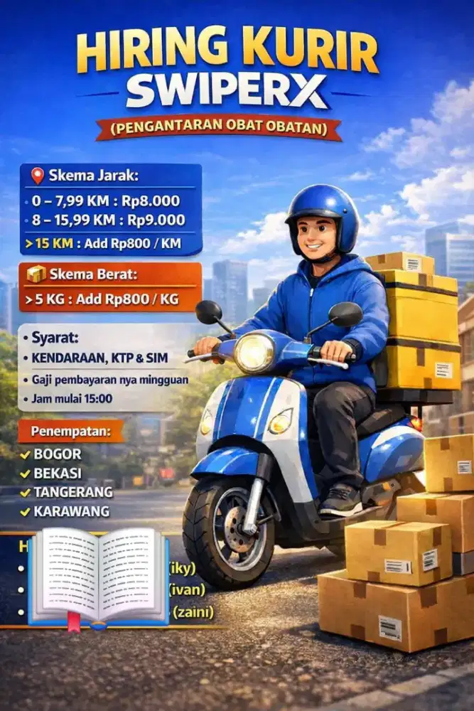 HIRING KURIR MOTOR WAJIB KERJA HARI INI
