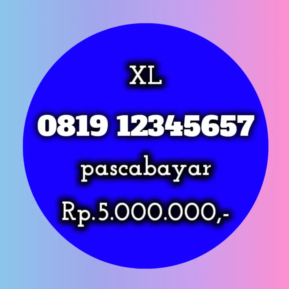 NOMOR CANTIK KOLEKSI XL 12345657
