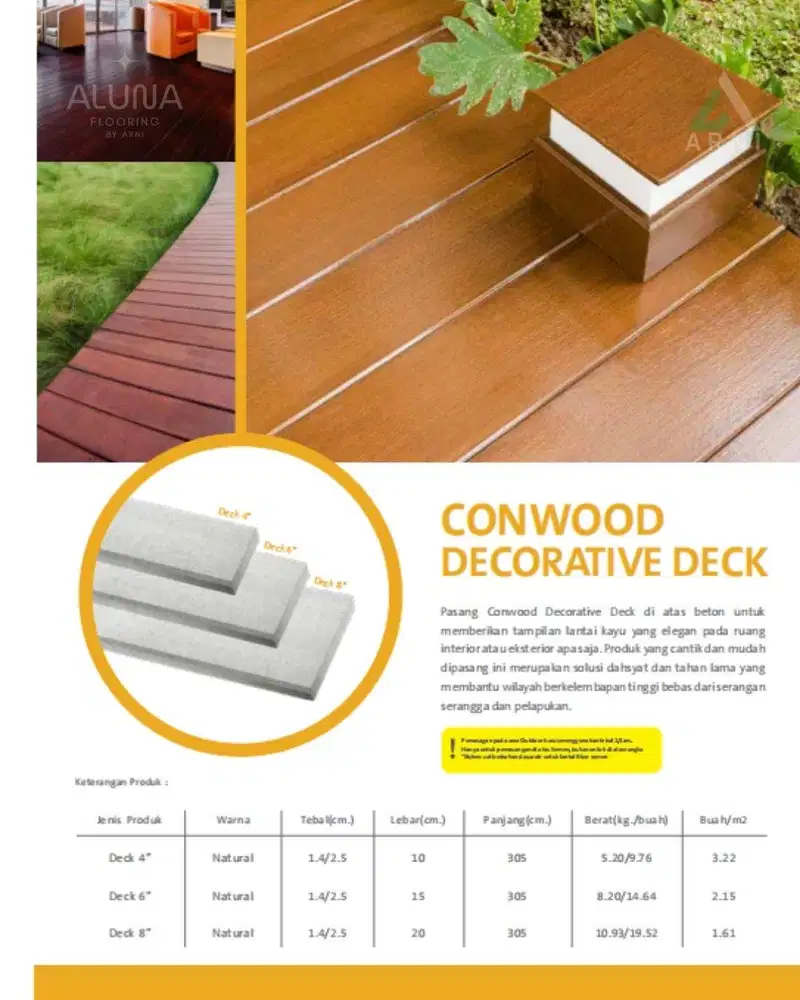 Conwood Deck 4'', Lantai conwood murah, dekorasi rumah interior & exte