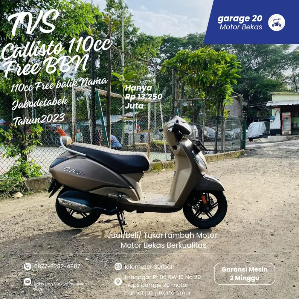 TVS Callisto110cc Free balik nama ( Jabodetabek ) Tahun 2023