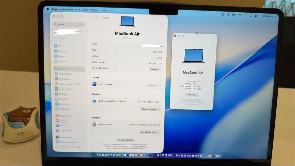 Macbook Air M2 8/512 GB 13 Inch (ex Resmi Indo)