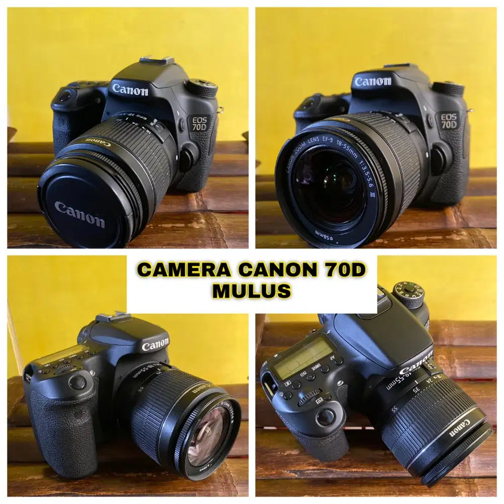 Kamera Dslr Canon Eos 70D Lensa Kit 18-55Mm Is Ii Wifi Touchscreen