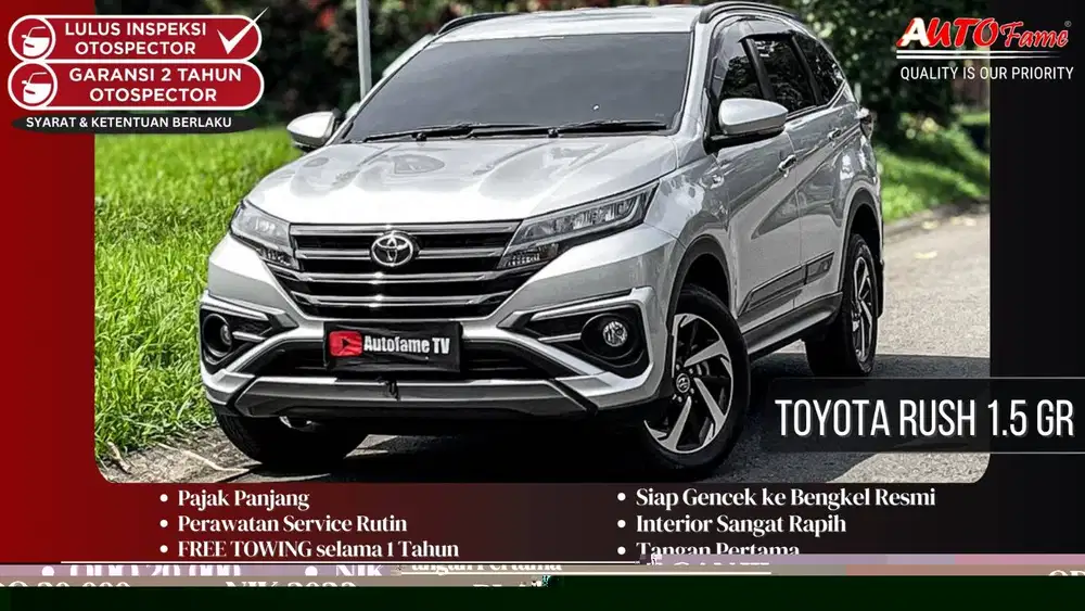 Toyota Rush 1.5 GR AT Silver On Black Pemakaian 2024 Tgn 1 Dr Br NIK 2