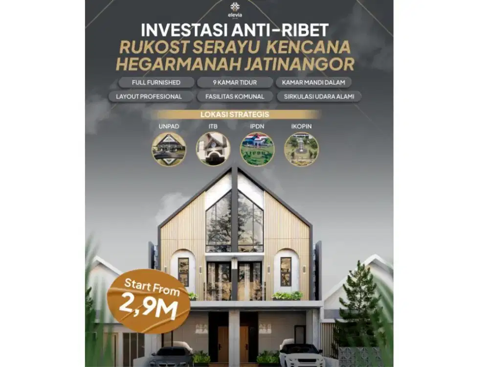 Dijual Cepat Kosan Jatinangor 9 Kamar - Full Furnished & Siap Untung