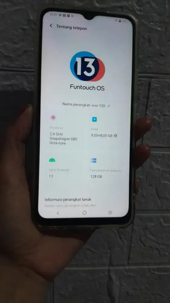 Vivo y35 8/128 pecas