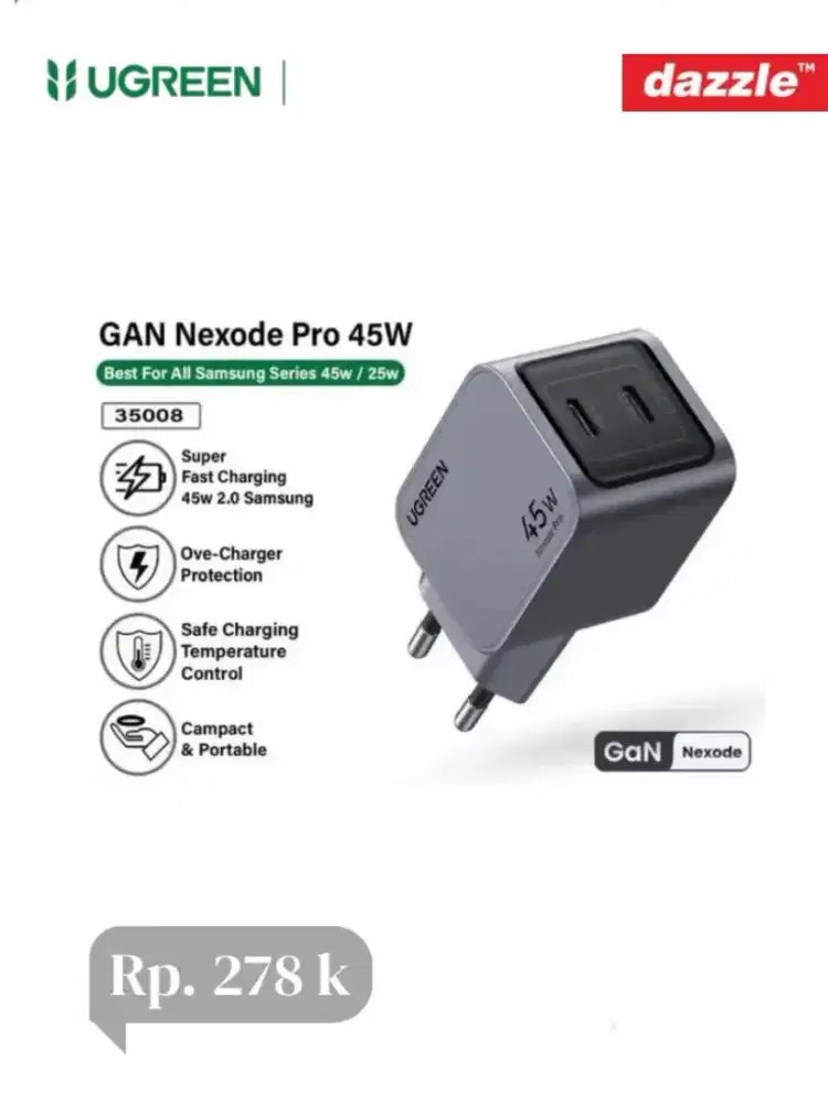 Ugreen adaptor 45W double port USB-C fast charger