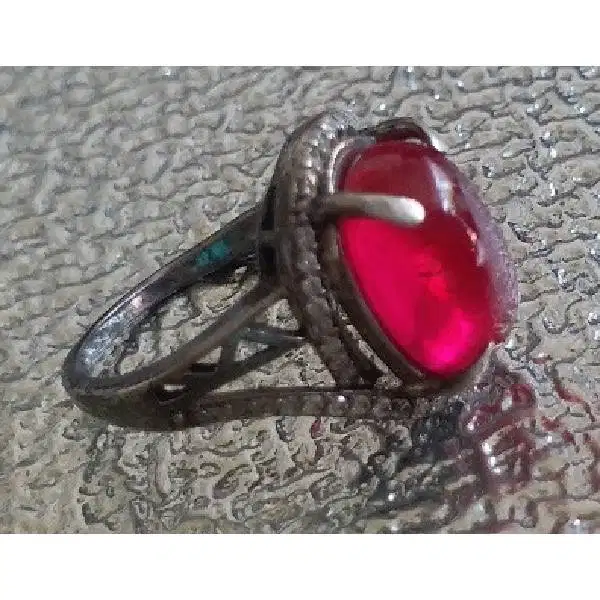 Antik batu permata / mulia Mirah / merah delima  ( Robijn / Ruby) silv