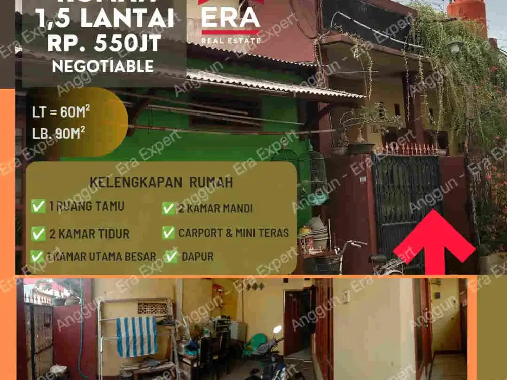 Dijual Rumah 1.5 Lantai di Pondok Ungu Permai Bekasi