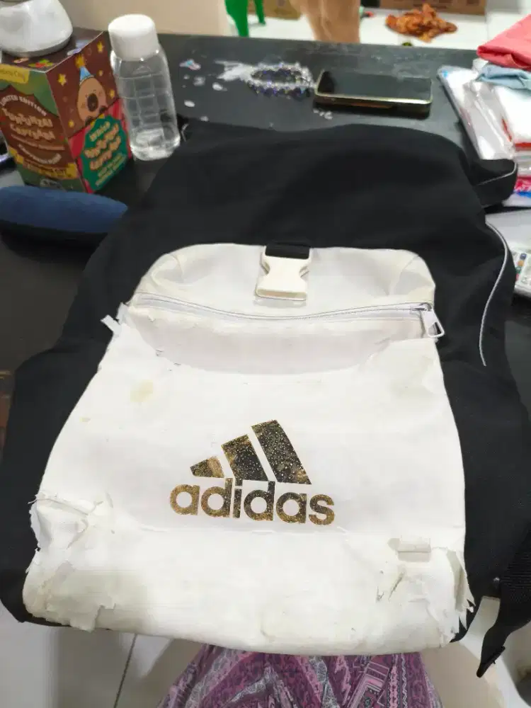 Tas Adidas Ransel Backpack Original Bekas Murah Hitam Putih