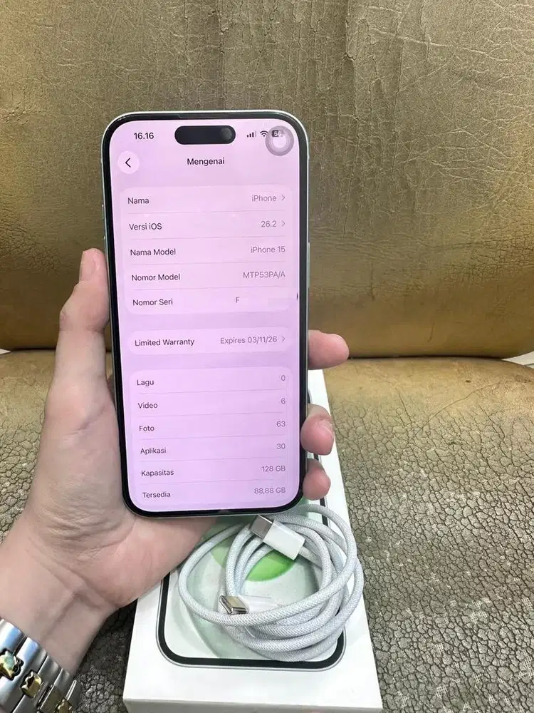 Iphone 15 128gb second ibox garansi on fullset ori