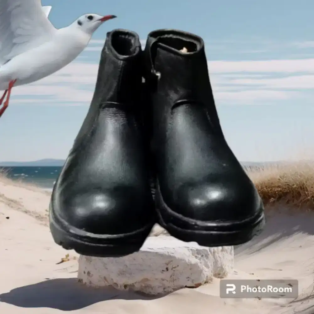 Sepatu safety pria Kings boots reklesting full kulit asli ujung besi