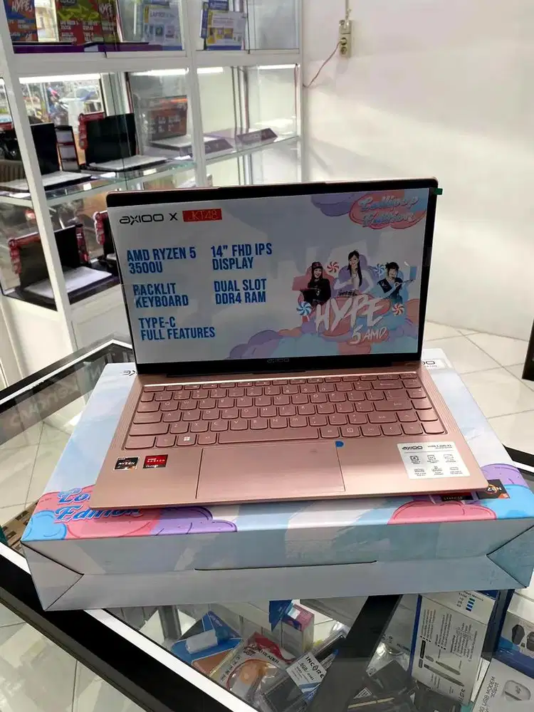 Jual Laptop Axioo Hype 5amd x3 pink