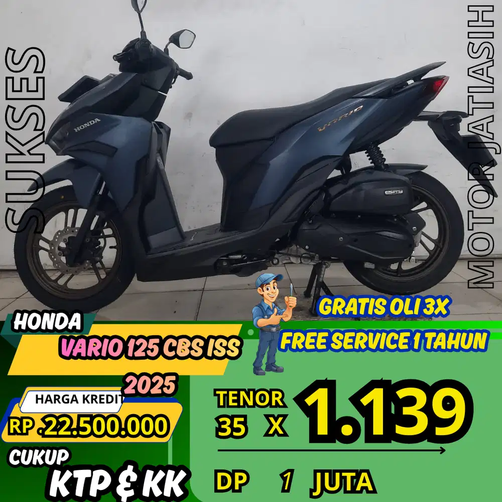 PROMO SPESIAL HONDA VARIO 125 CBS ISS 2025 KM RENDAH  SYARAT KTP&KK