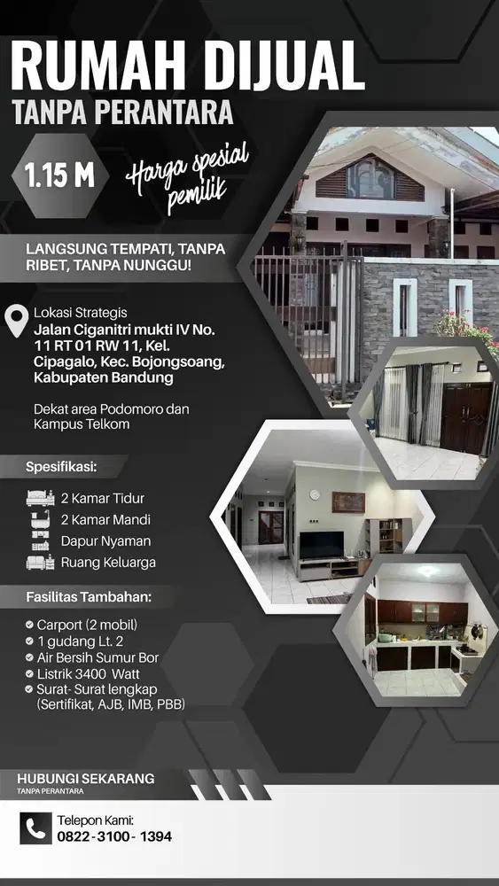 Rumah Strategis & Siap Huni! Dekat Kampus Telkom & Podomoro