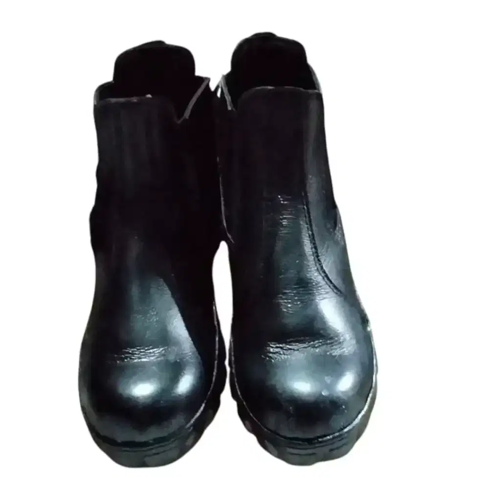 Sepatu safety Kings boots karet samping full kulit asli ujung besi