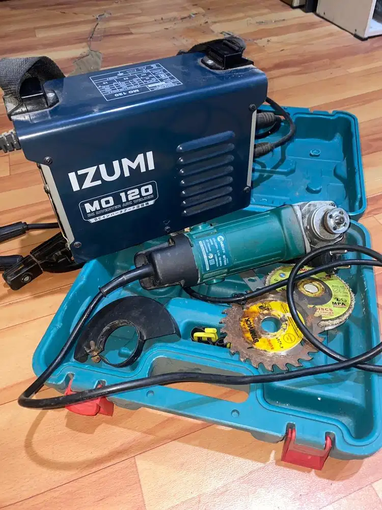 Mesin Las Izumi mo120 dan mesin gerindra mailtank