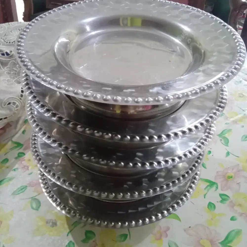 Piring saji stainless steel maspion ori displate nego cod rungkut