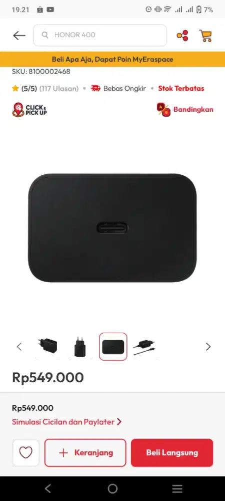 Adaptor Samsung 45W Fast Charging